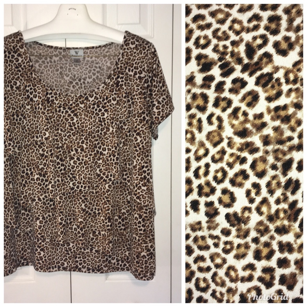 Animal Leopard print tiered top shirt women’s 1x